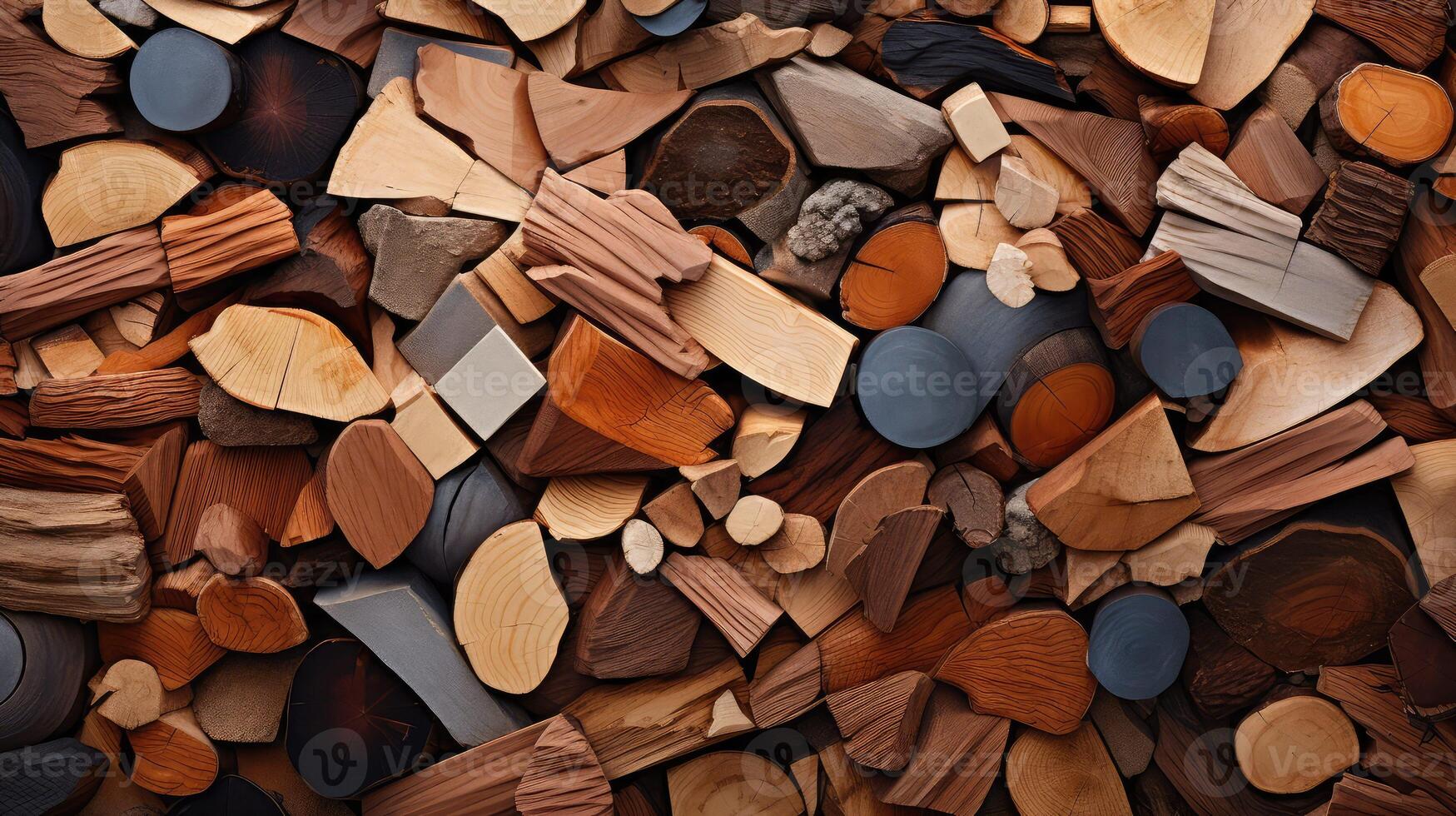 pile wood scraps photo