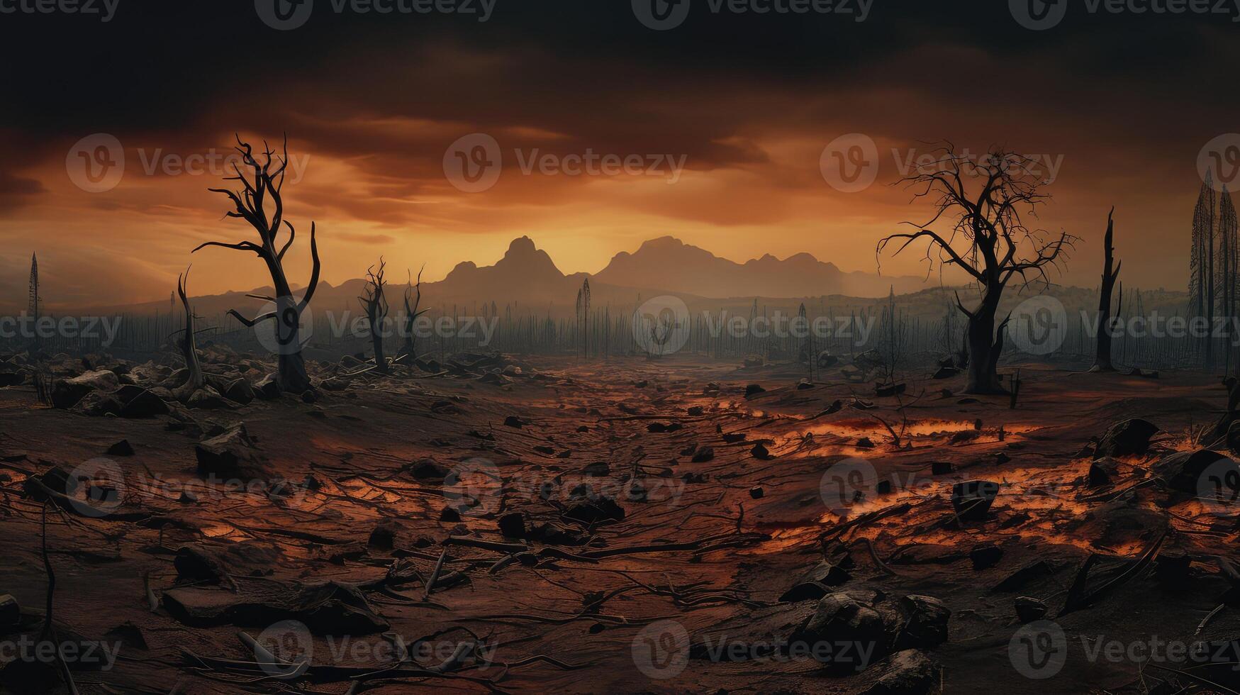 scorched fire landscape photo