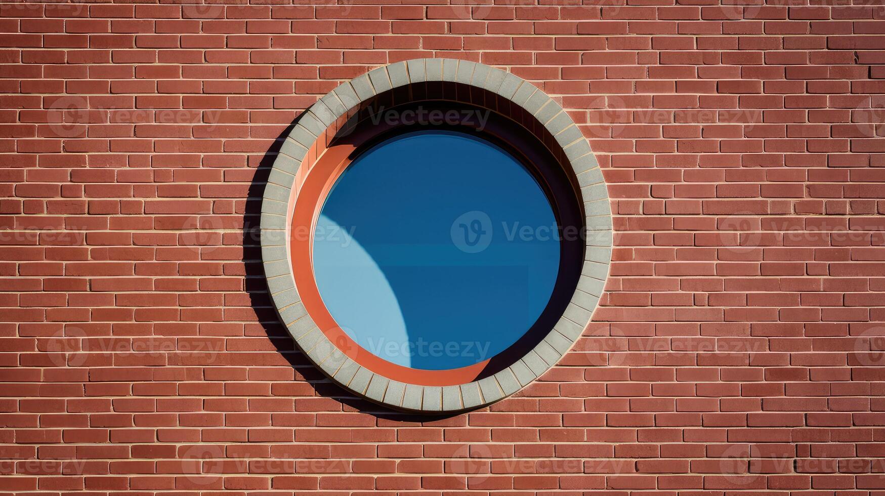 red brick wall with window photo