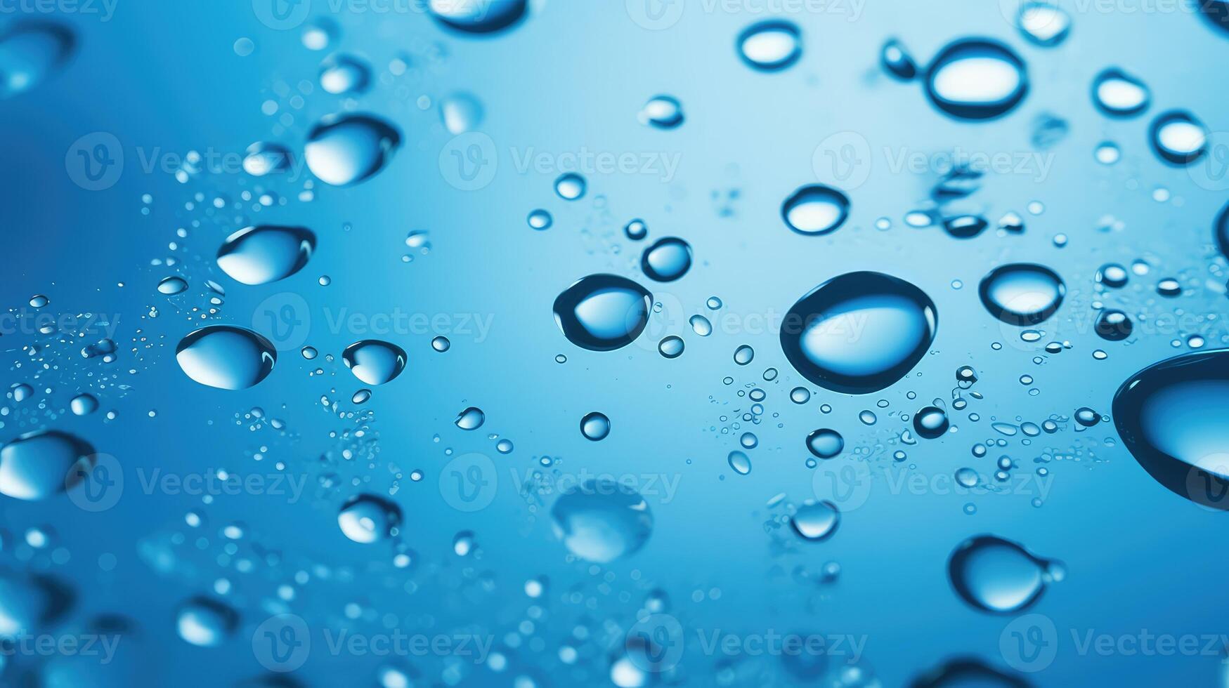 background water drops on blue photo
