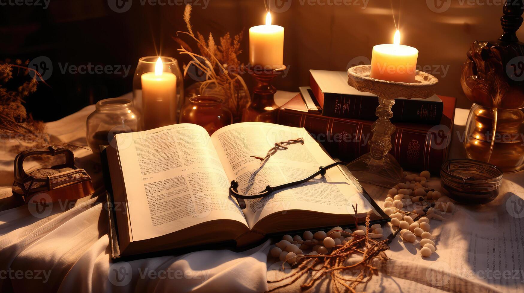 reflecti bible open on table photo