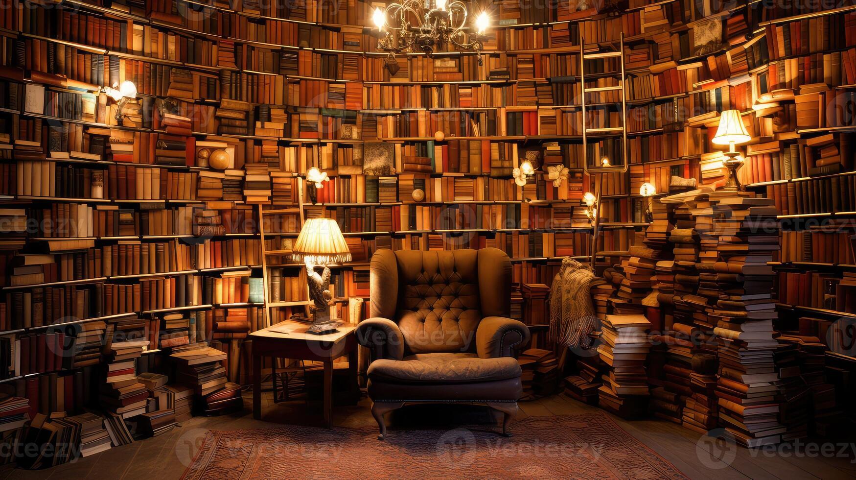 shelves wall of books photo