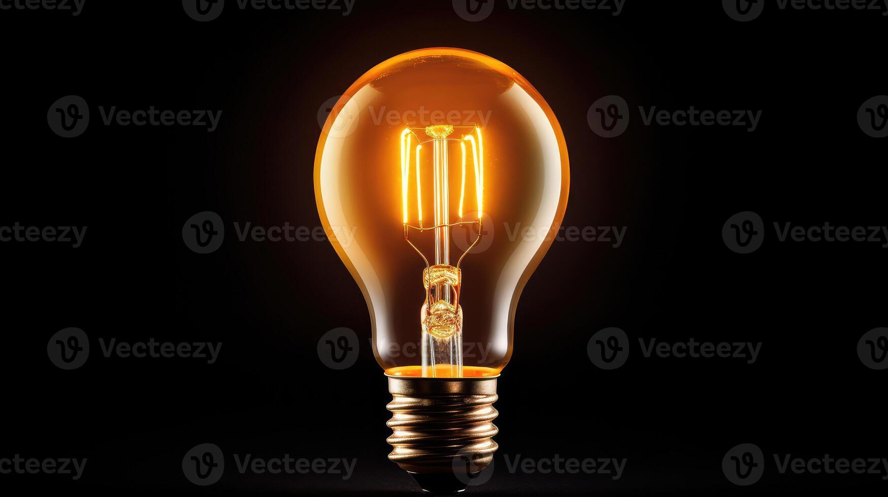 warm lightbulb on white background photo