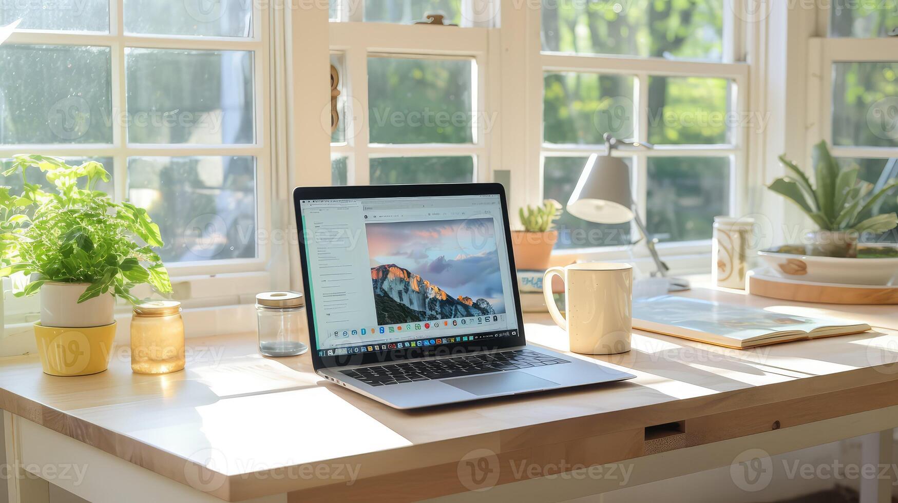 notebooks laptop on desk at home photo