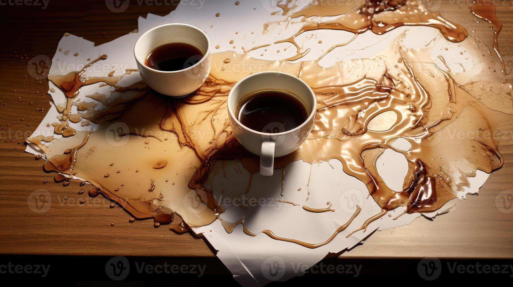 spill paper coffee stained photo