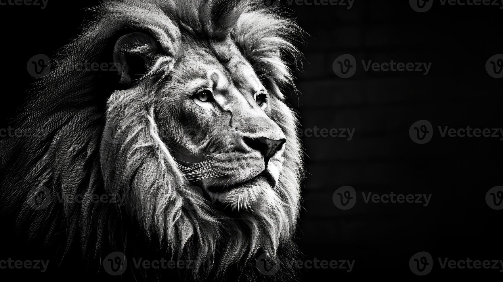 contrast lion black and white photo
