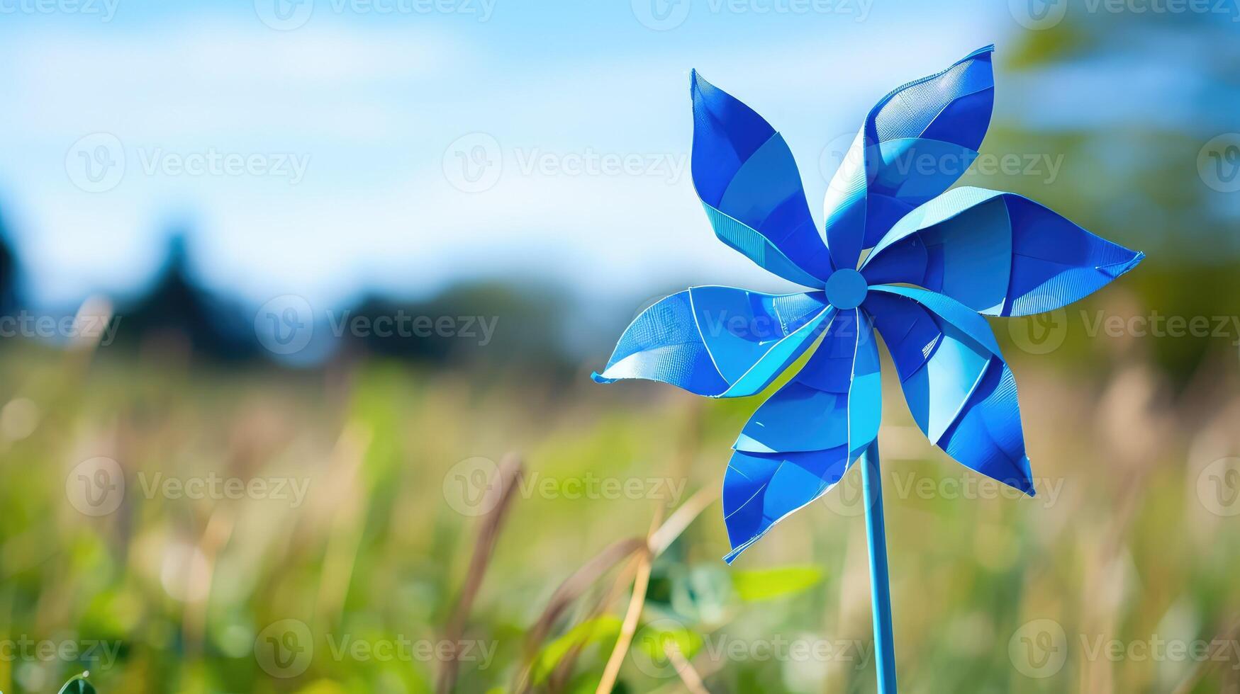 bright blue pinwheel photo