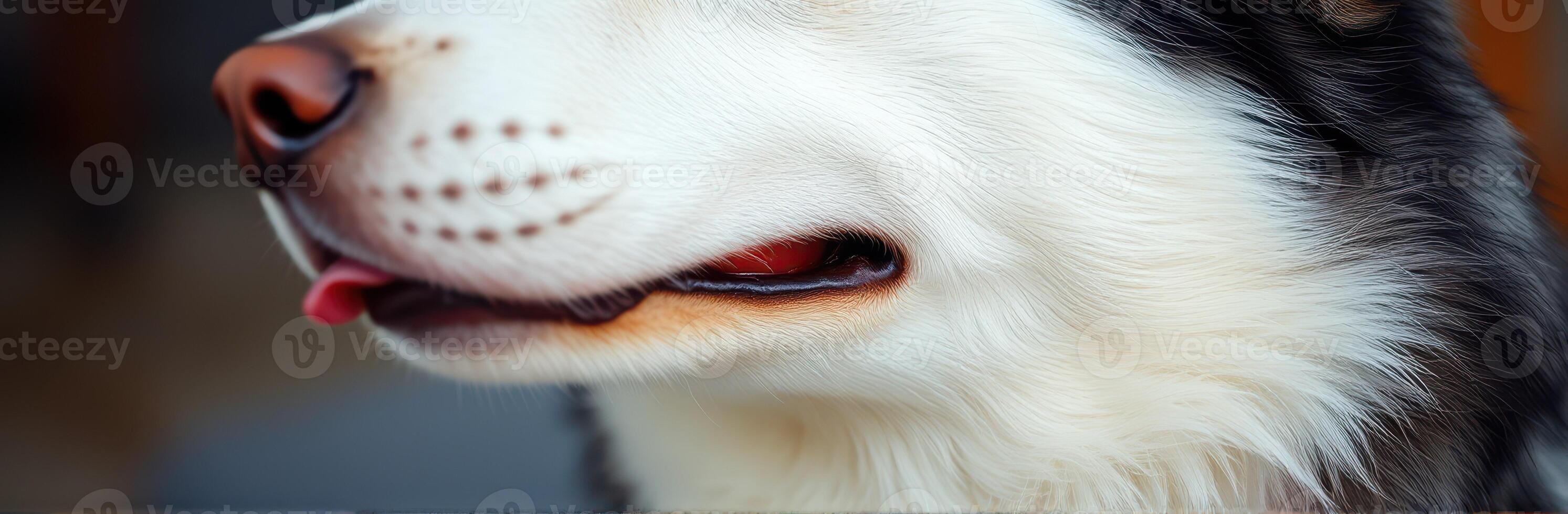 Close-up of a friendly husky enjoying the outdoors in a sunny environment photo