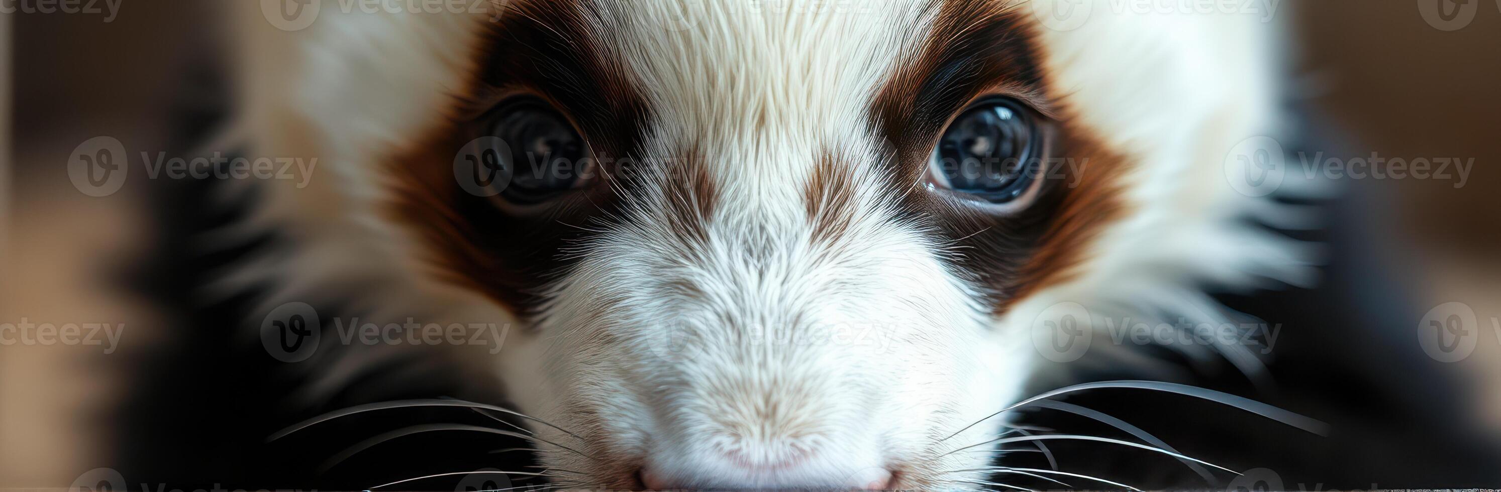 Cute baby panda close-up gazing curiously at the camera in a natural habitat setting during daylight hours photo