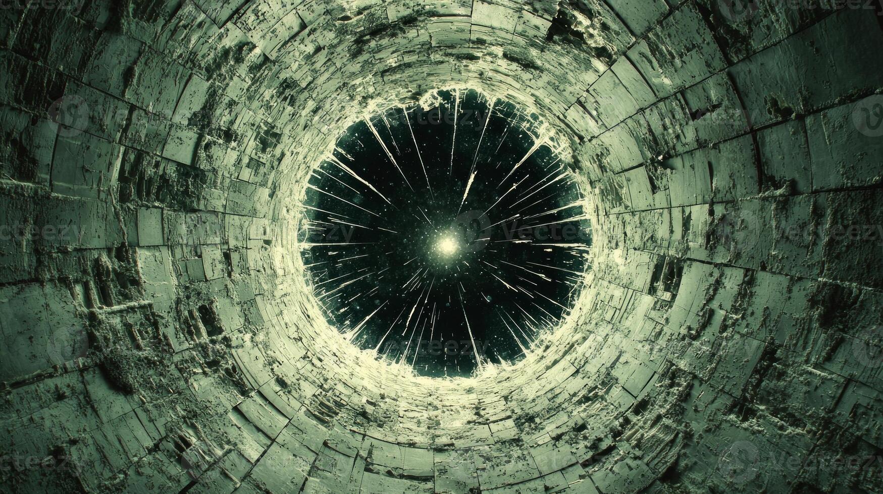 abstract visualization captures infinitely dense glowing singularity surrounded cracks of energy suggesting universe on brink of creation photo