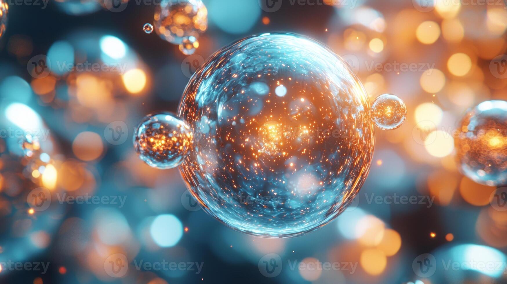 Countless glowing spheres burst into existence from radiant core illustrating alternative Big Bang scenario swirling dimensions hinting infinite realities photo