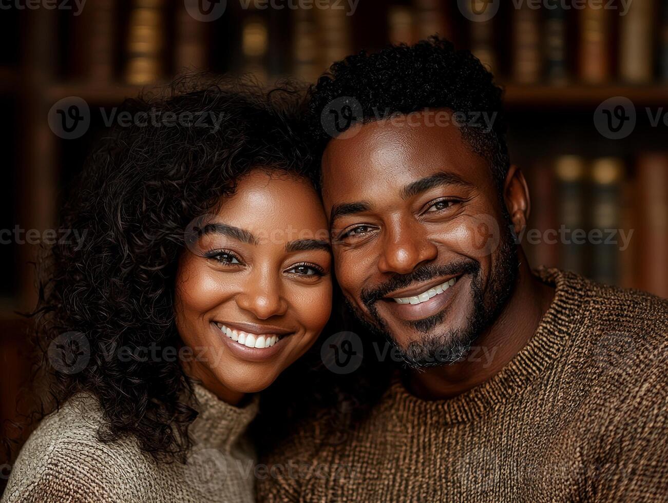 young African American couple enjoys light hearted conversation while sipping coffee in cozy cafe photo
