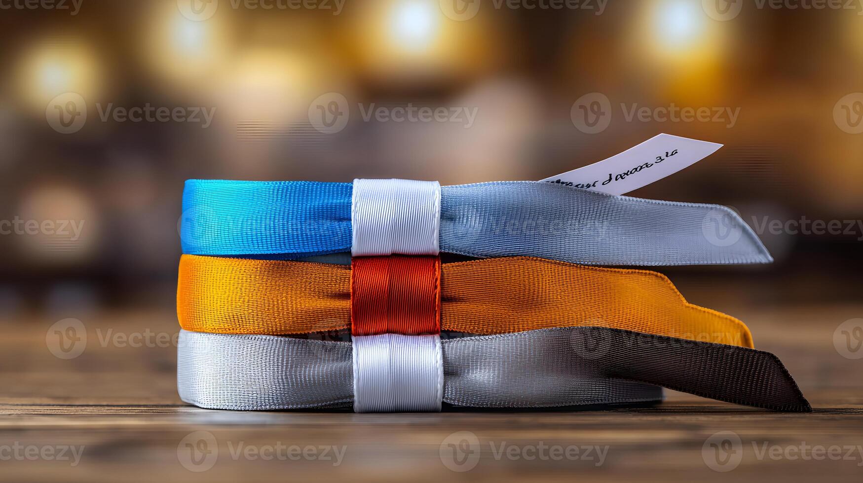 A stack of three ties photo