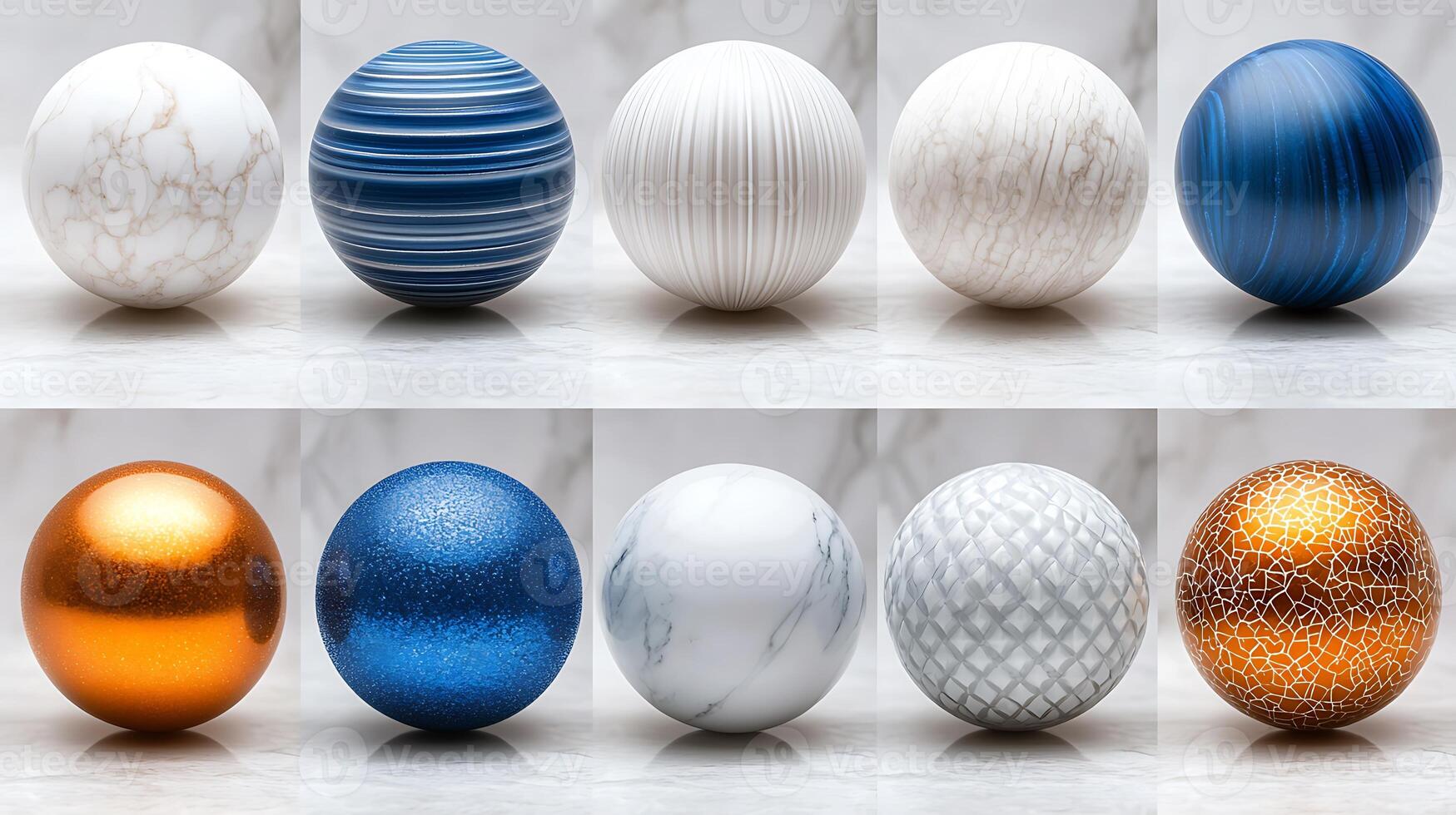 A series of different colored eggs on a white surface photo
