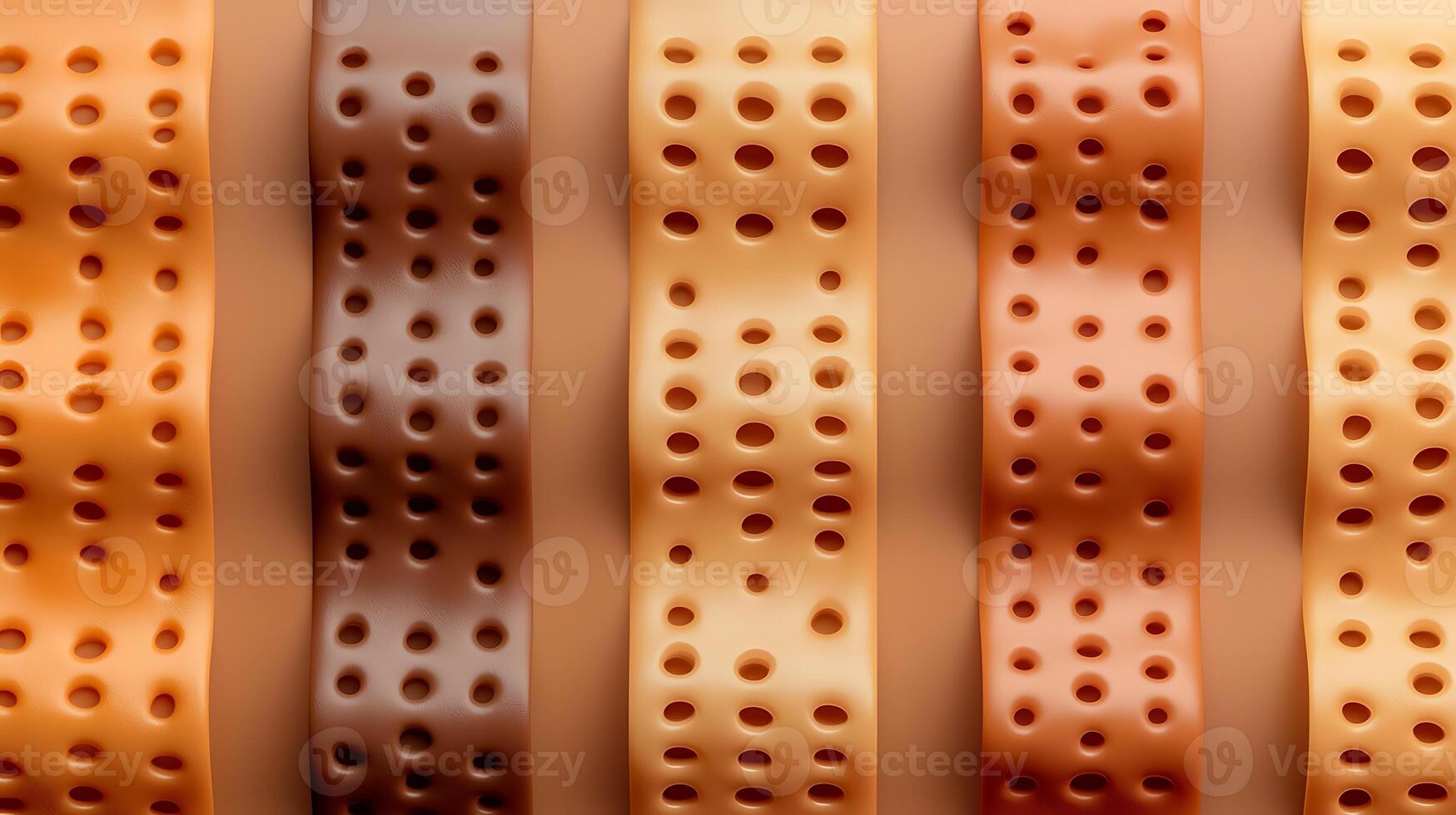 A set of brown and orange strips of bread photo