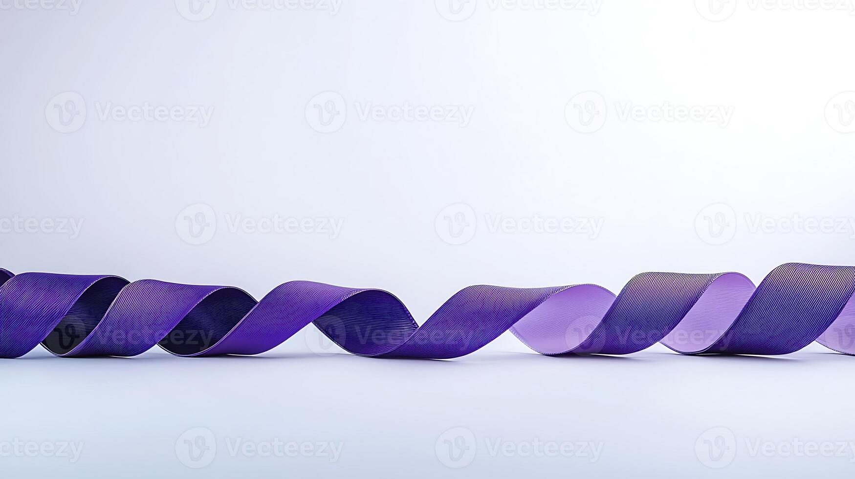 Purple ribbon on white background photo