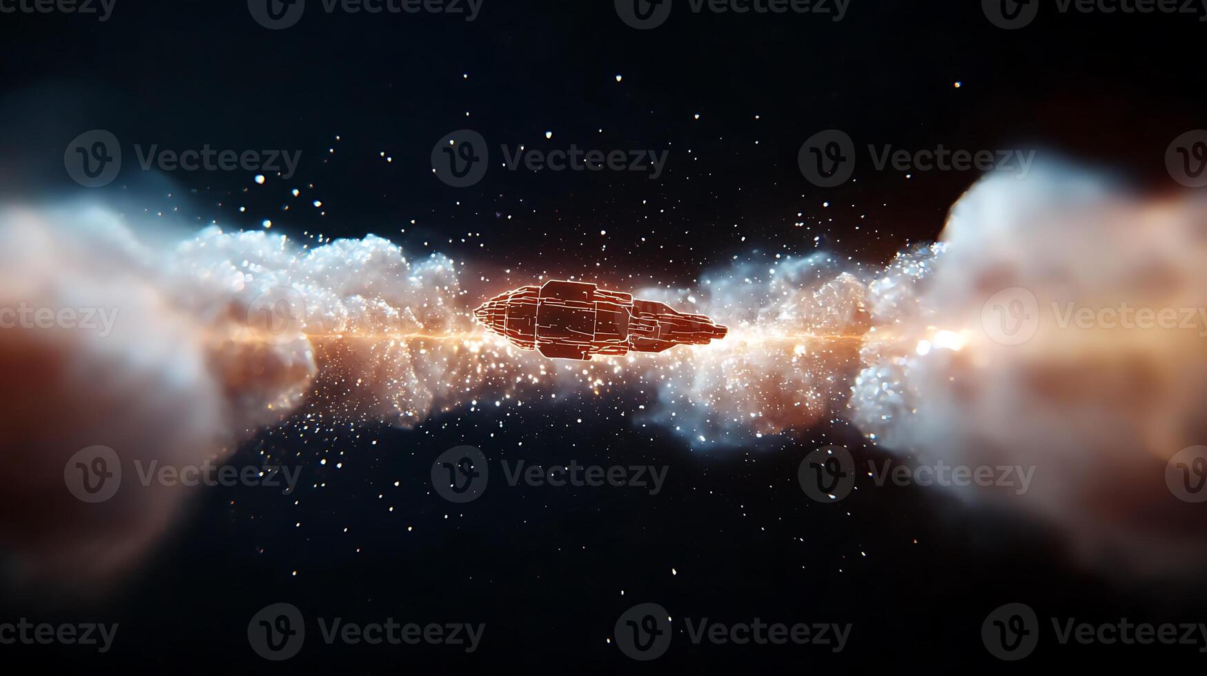 An image of a spaceship flying through space photo