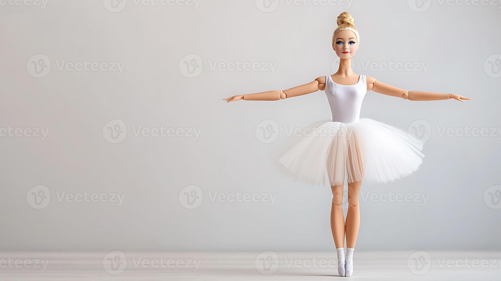 A doll of a ballerina in a white tutu photo