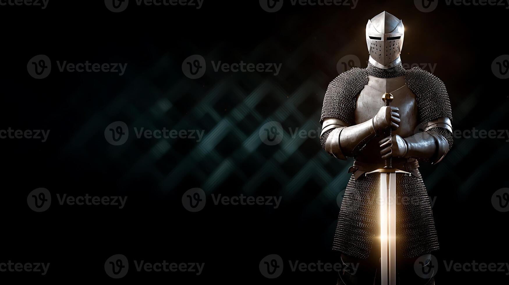 A knight in armor holding a sword photo