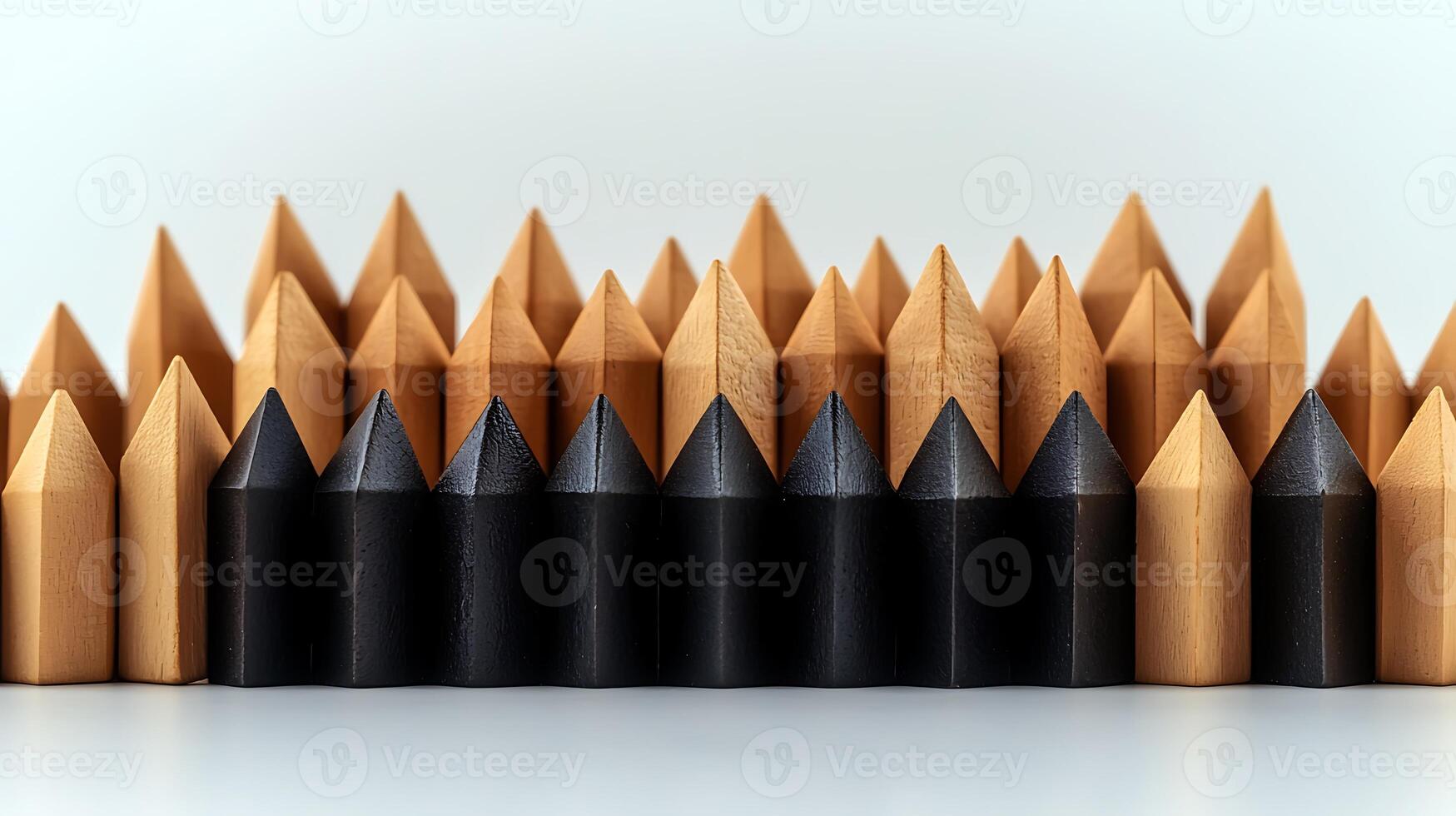 A row of pencils with different colors photo