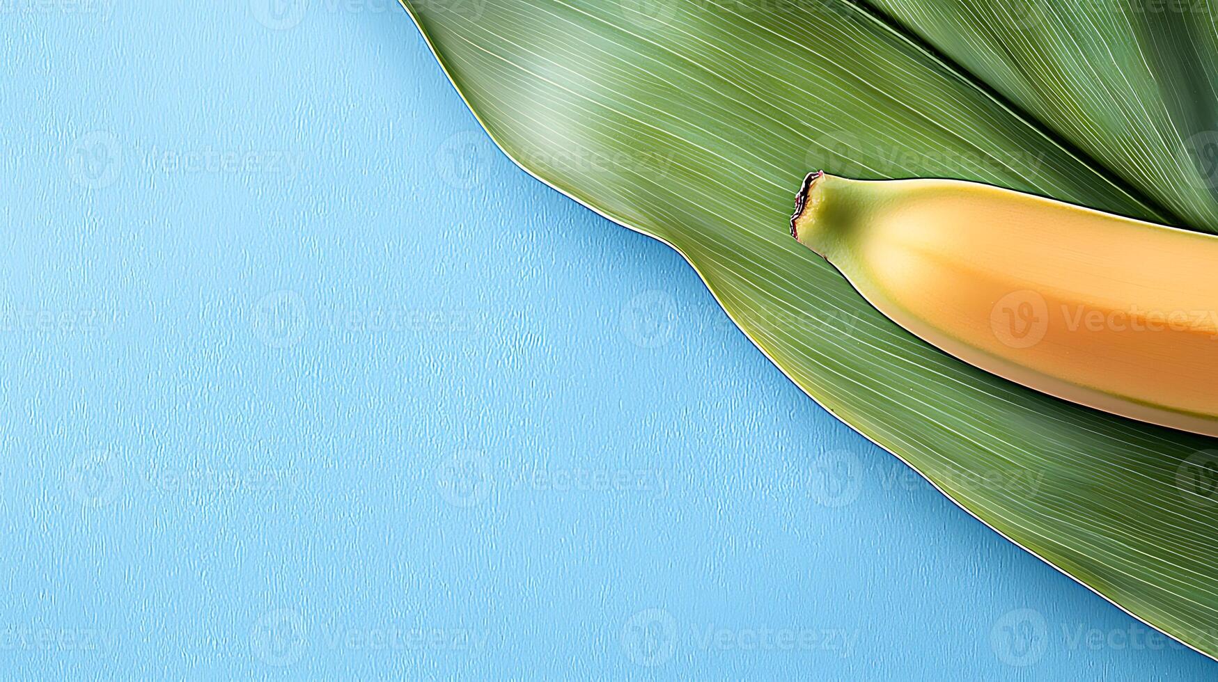 Banana on a leaf photo