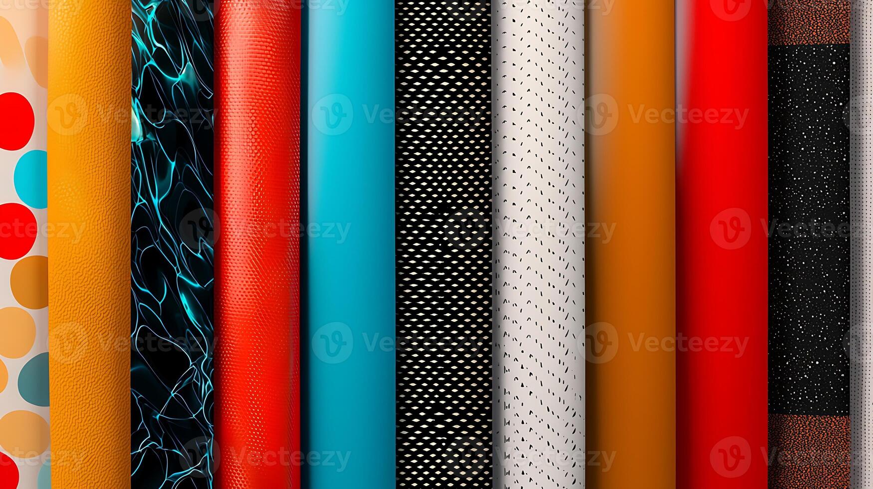 A row of colorful fabric photo