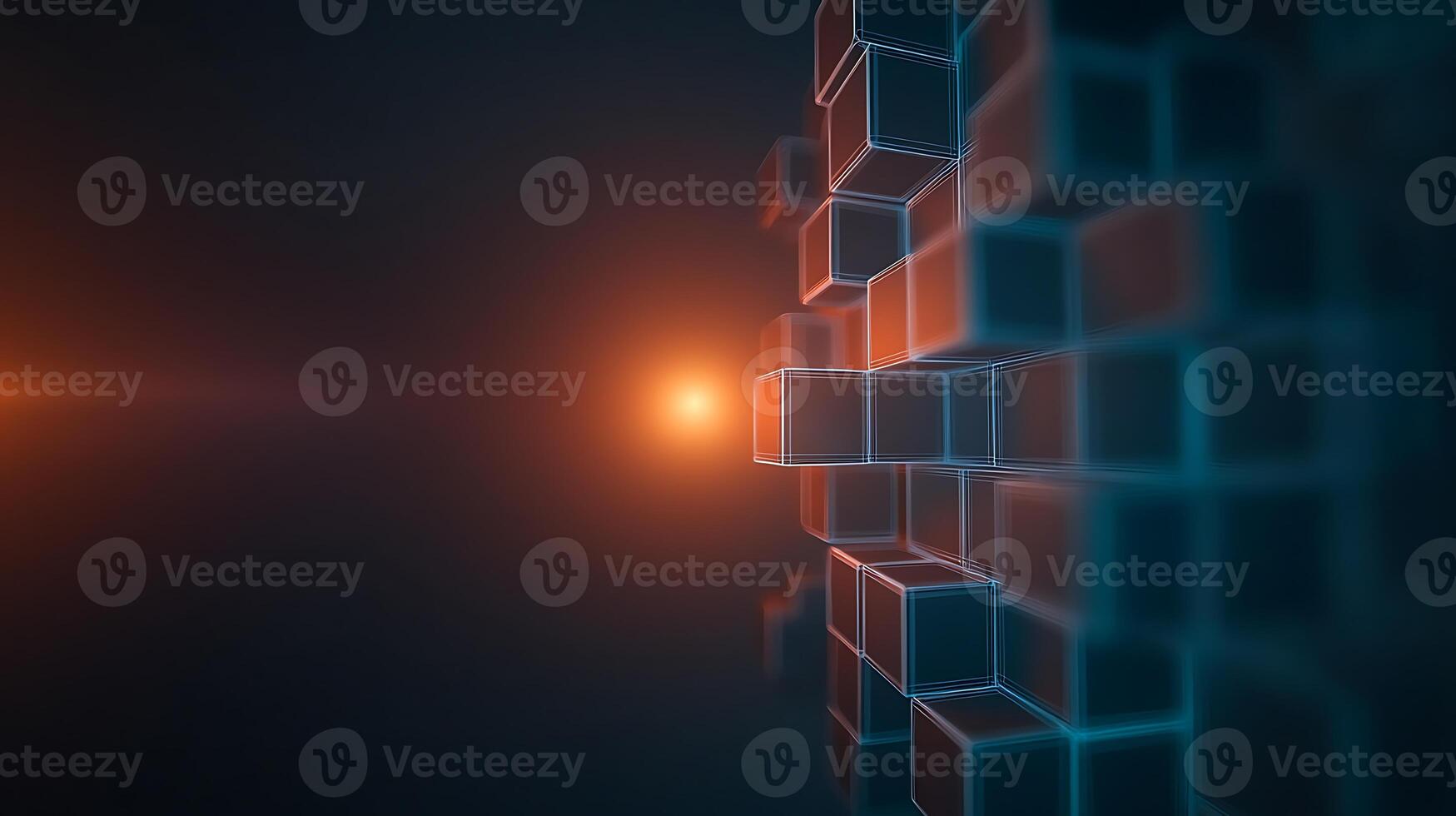 Abstract background with cubes and light photo