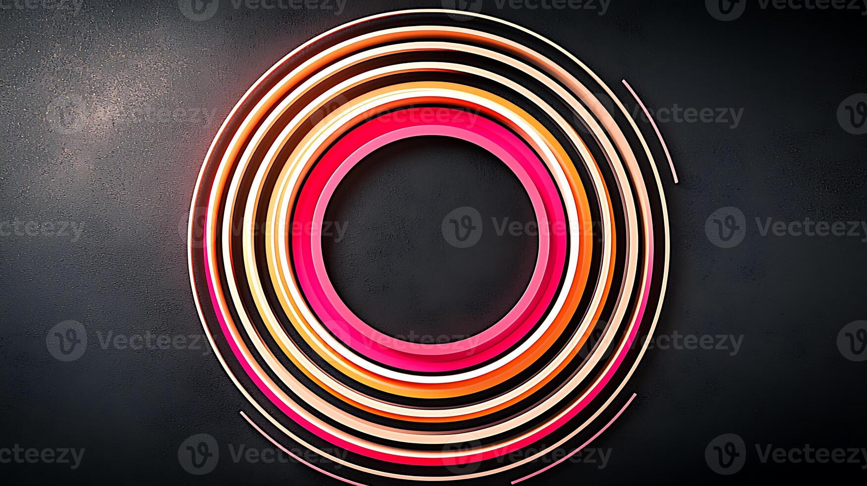 A colorful neon sign that looks like a circle photo