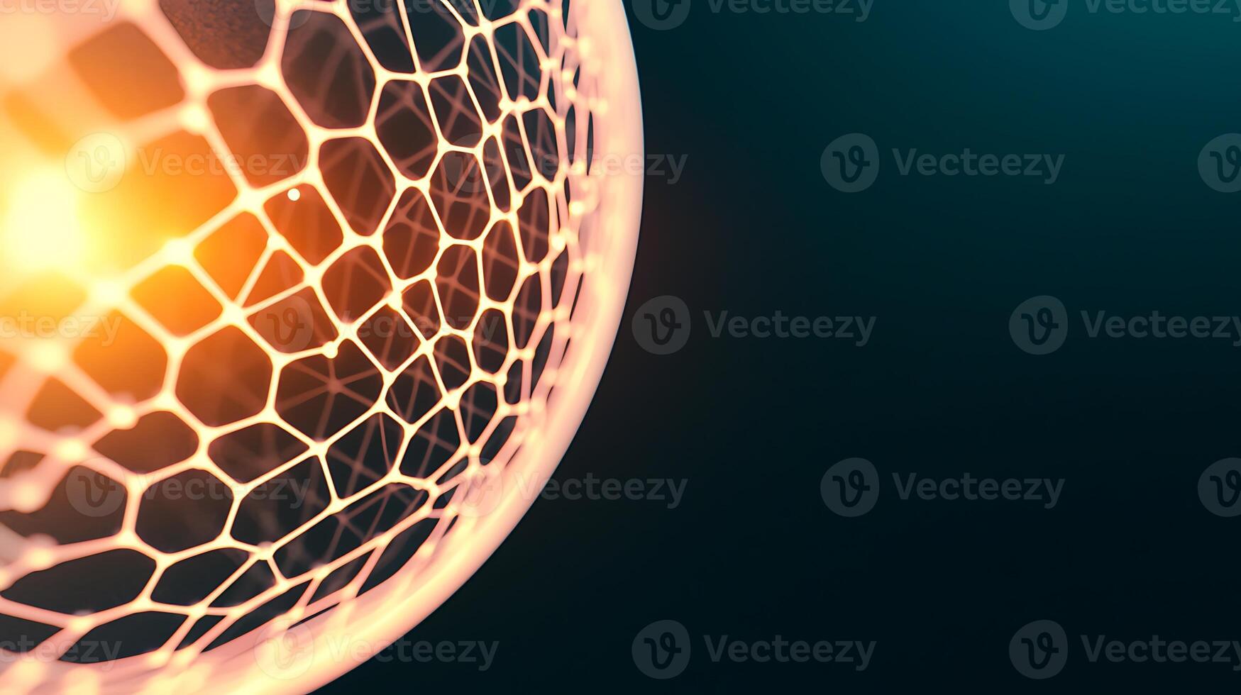 A glowing sphere with a net on it photo