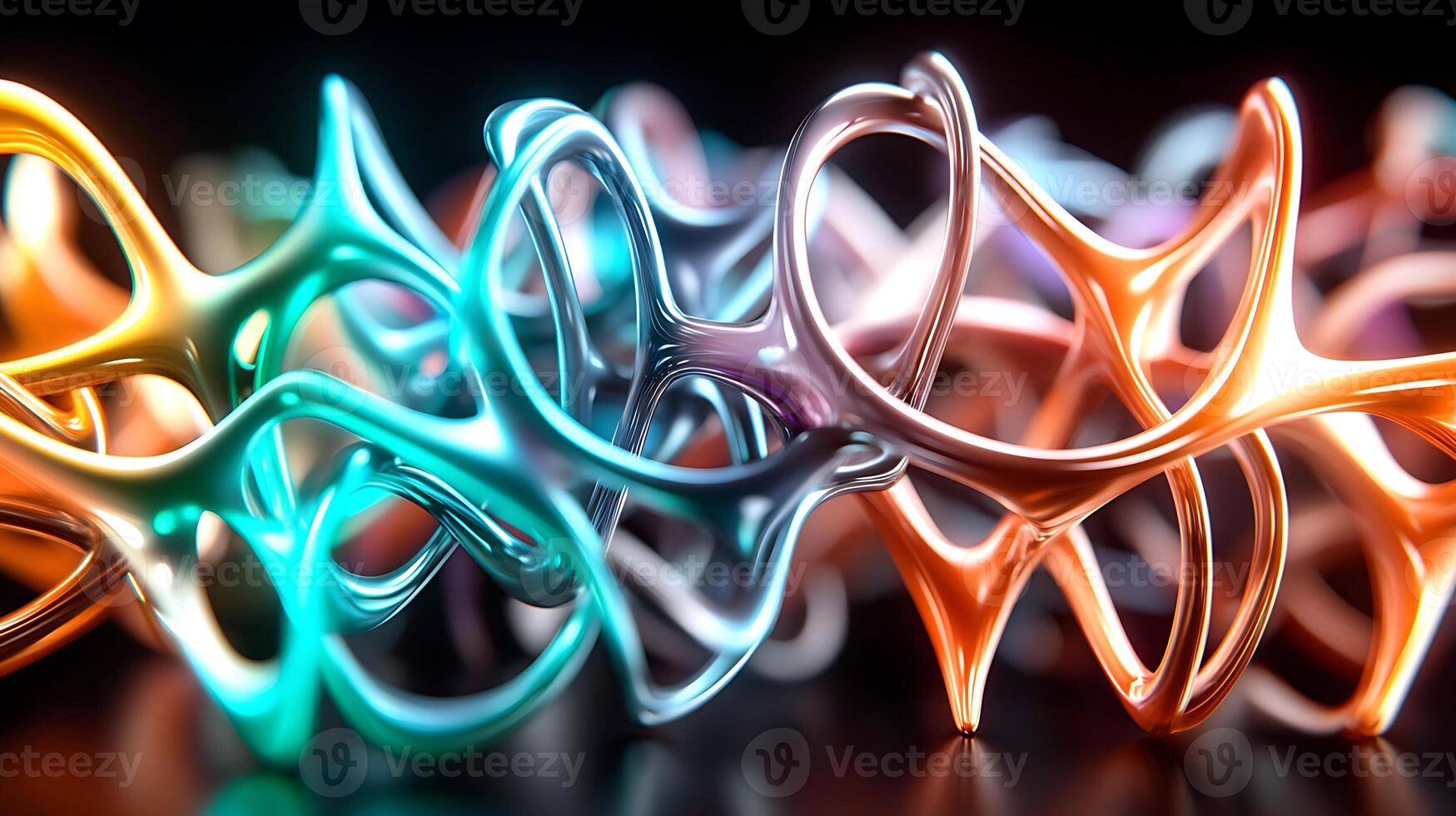 Abstract 3d art of colorful rings photo