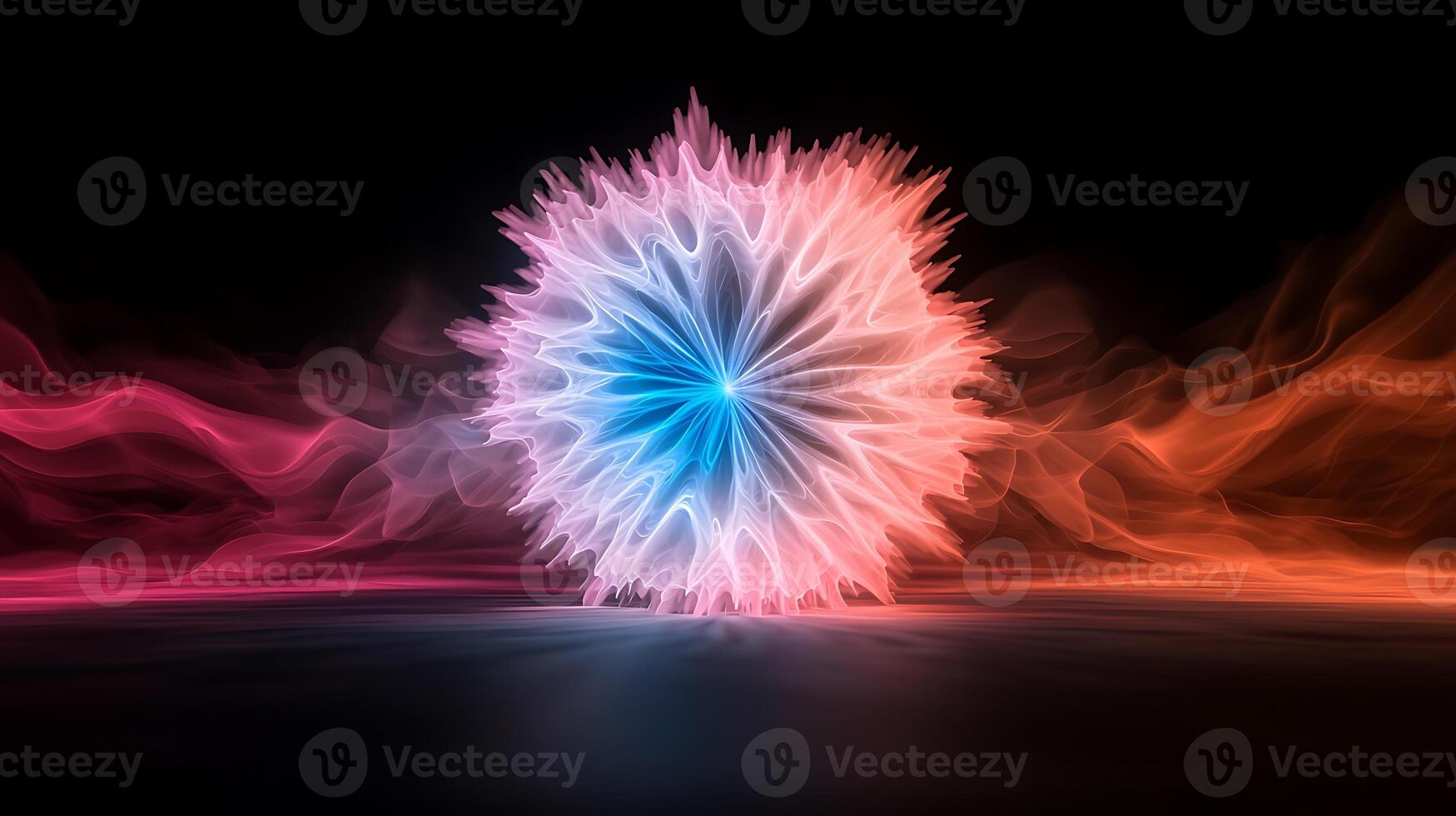 Abstract background with colorful smoke and fire photo