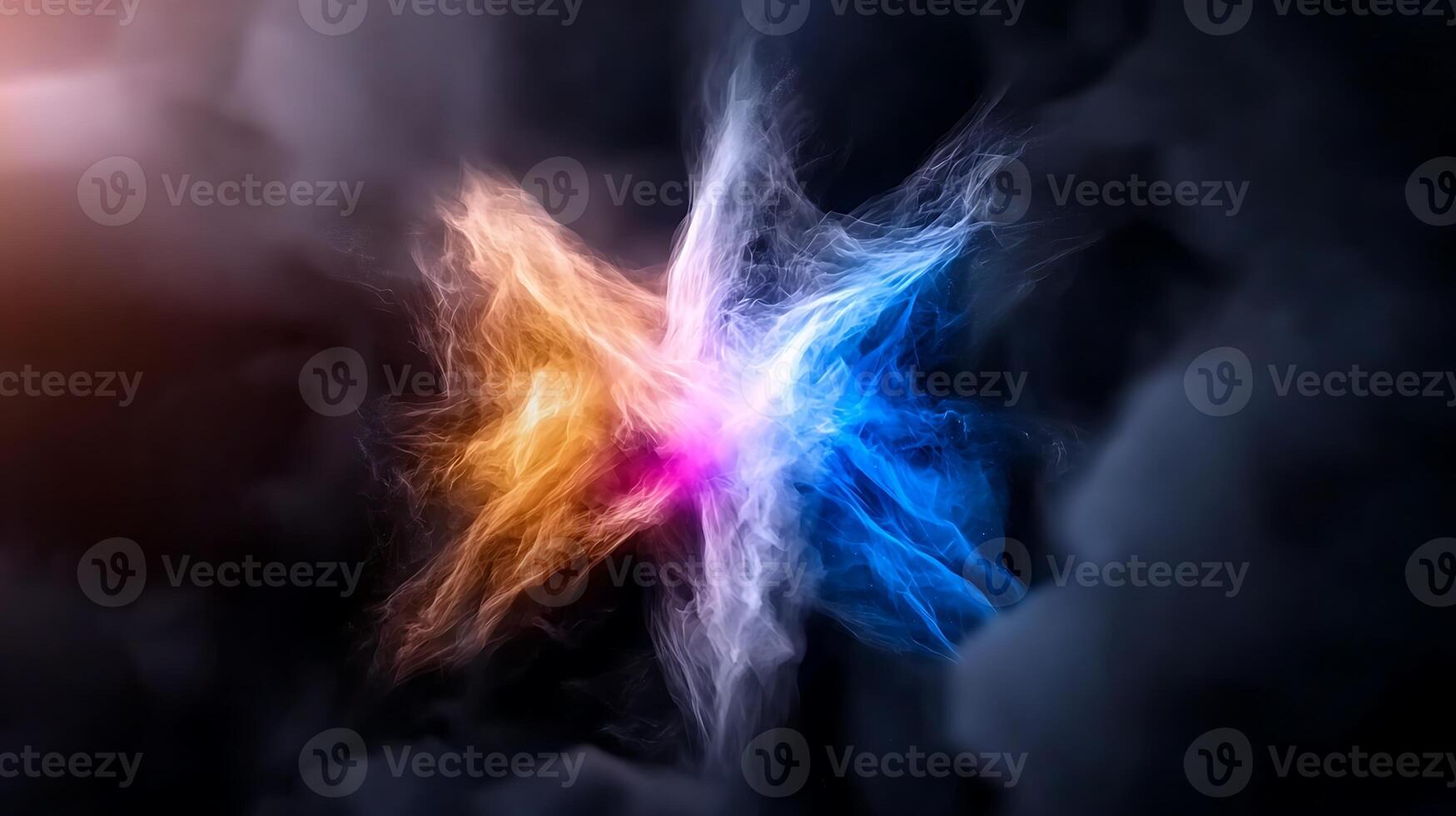 A colorful light is shining from the sky photo
