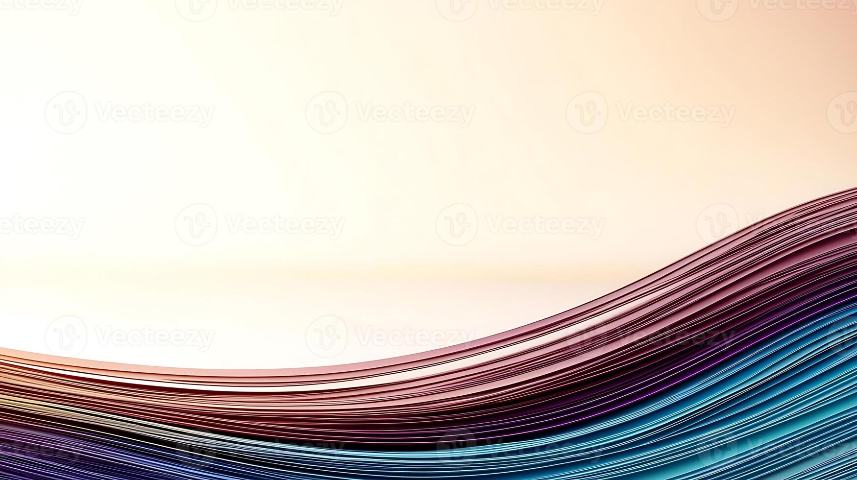 Colorful waves of paper on a white background photo