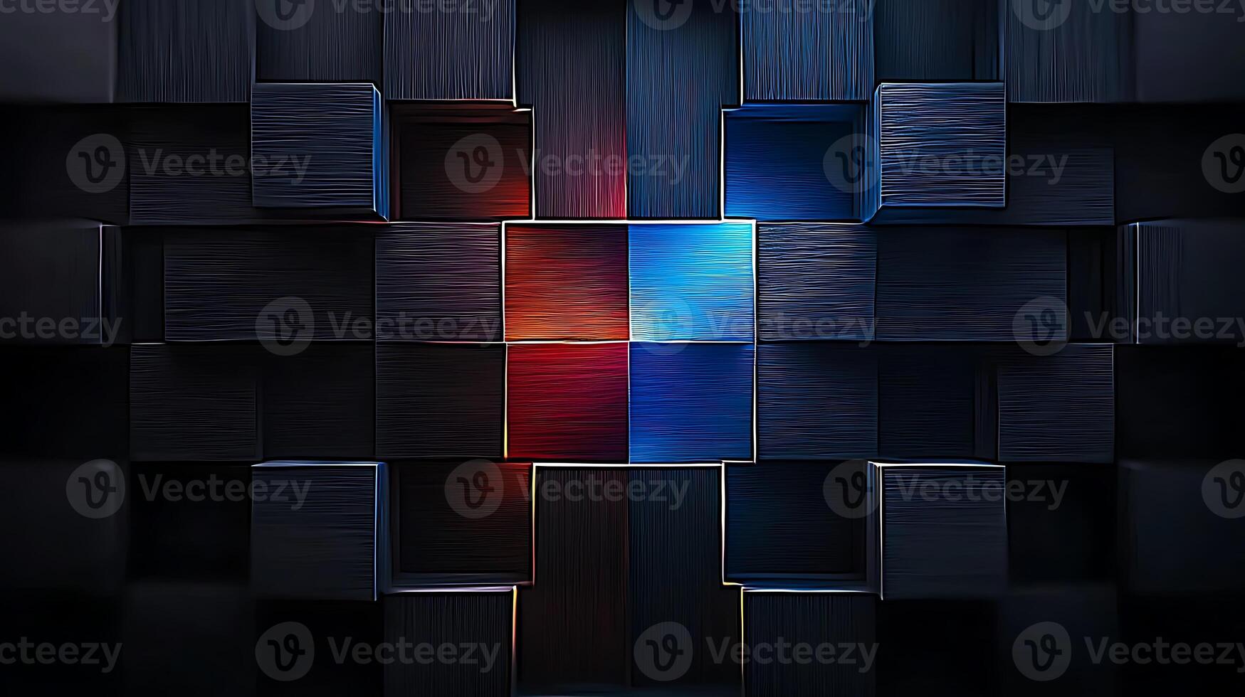 A colorful abstract wall with cubes photo