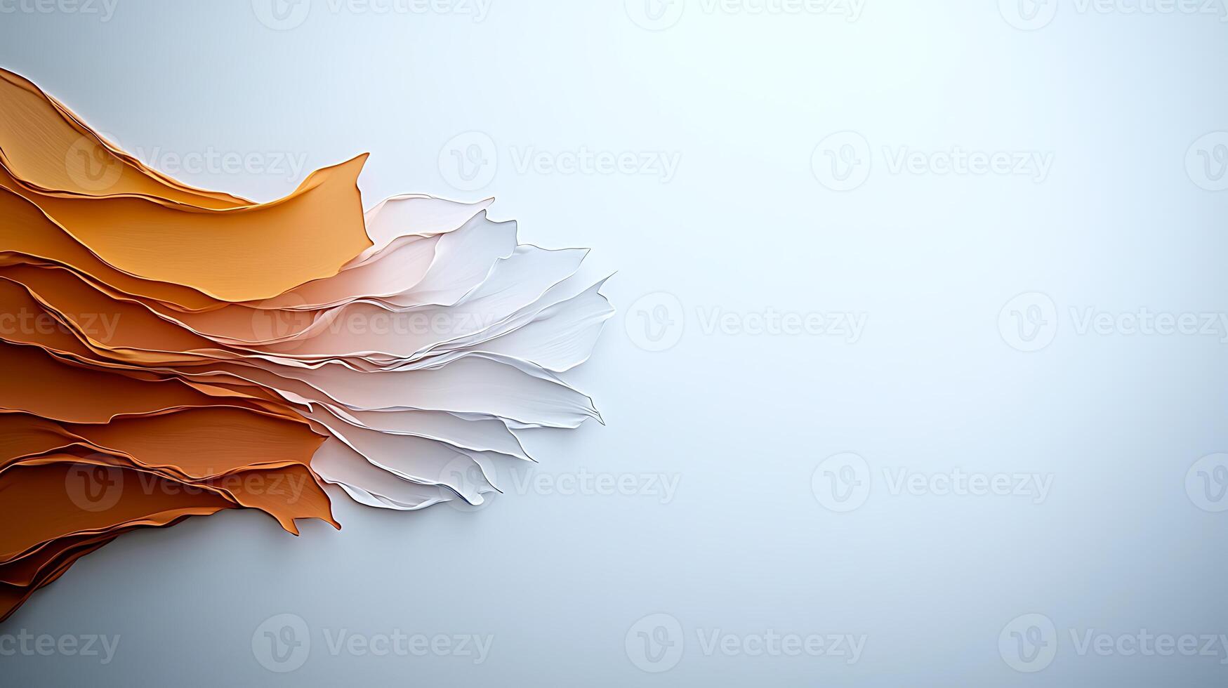3d rendering of orange and white paper photo
