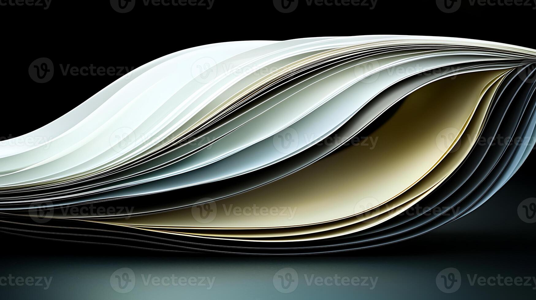 A stack of folded paper on a black background photo