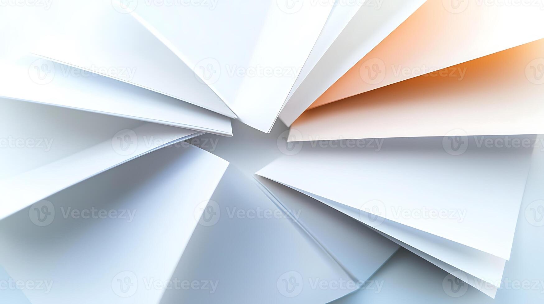 White paper background with orange and white paper photo