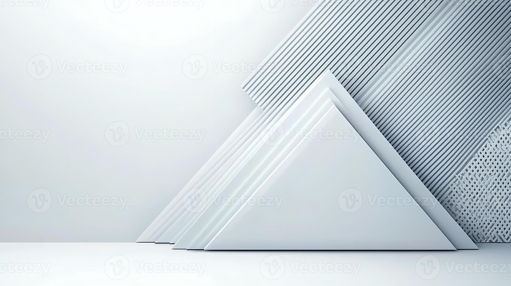 3d rendering of a triangle with white lines photo