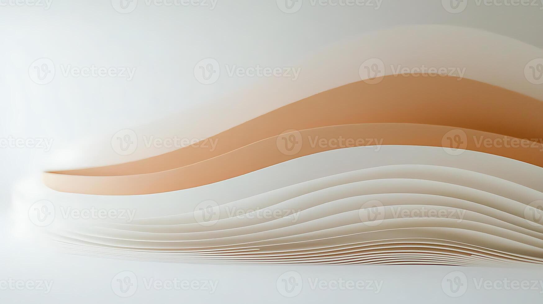 A white and orange wave pattern on a white surface photo