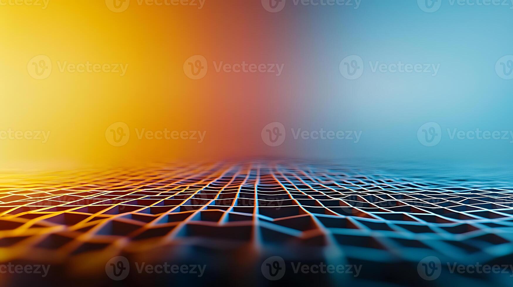 Abstract background with grid lines and colorful lights photo