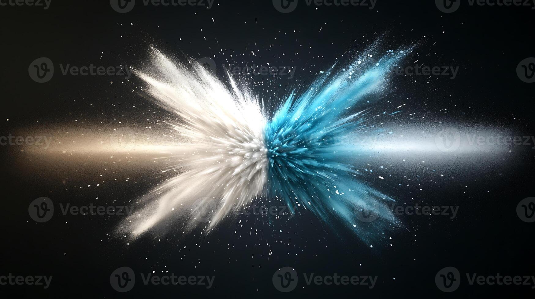 A blue and white explosion on a black background photo