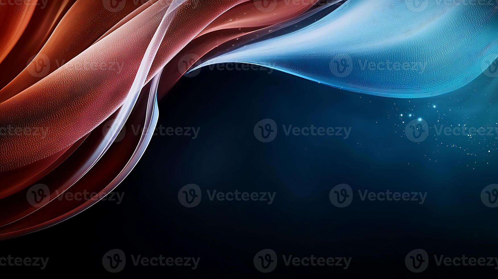 A blue and red abstract background with waves photo