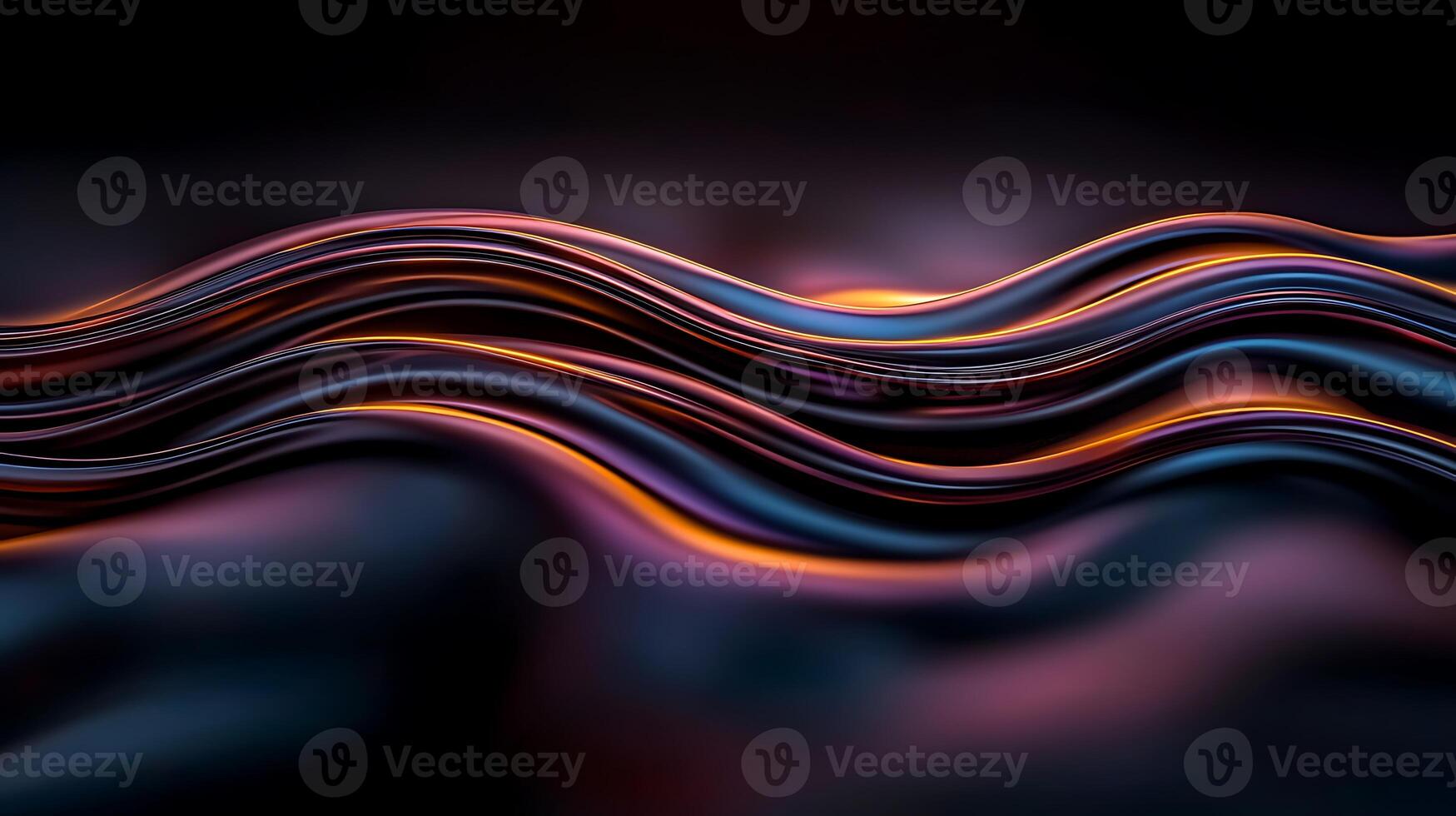 Abstract background with waves of black and orange photo