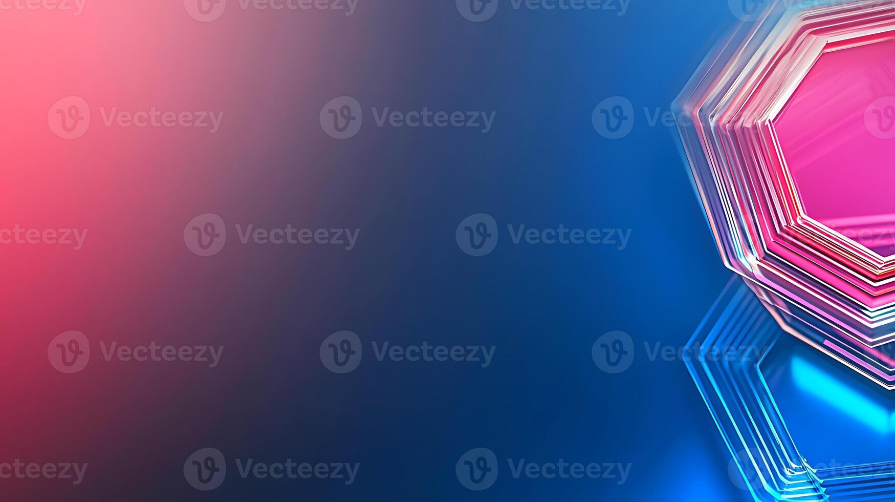 Abstract background with hexagonal shapes and blue and pink colors photo