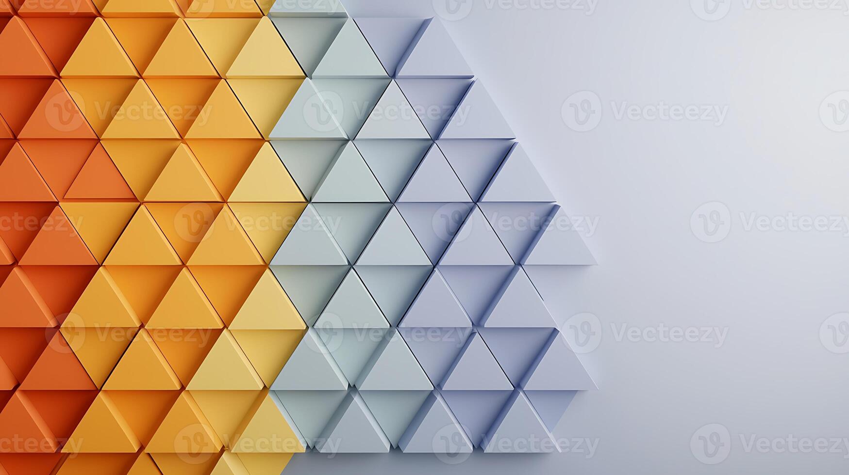 3d triangle background with orange, blue and yellow triangles photo