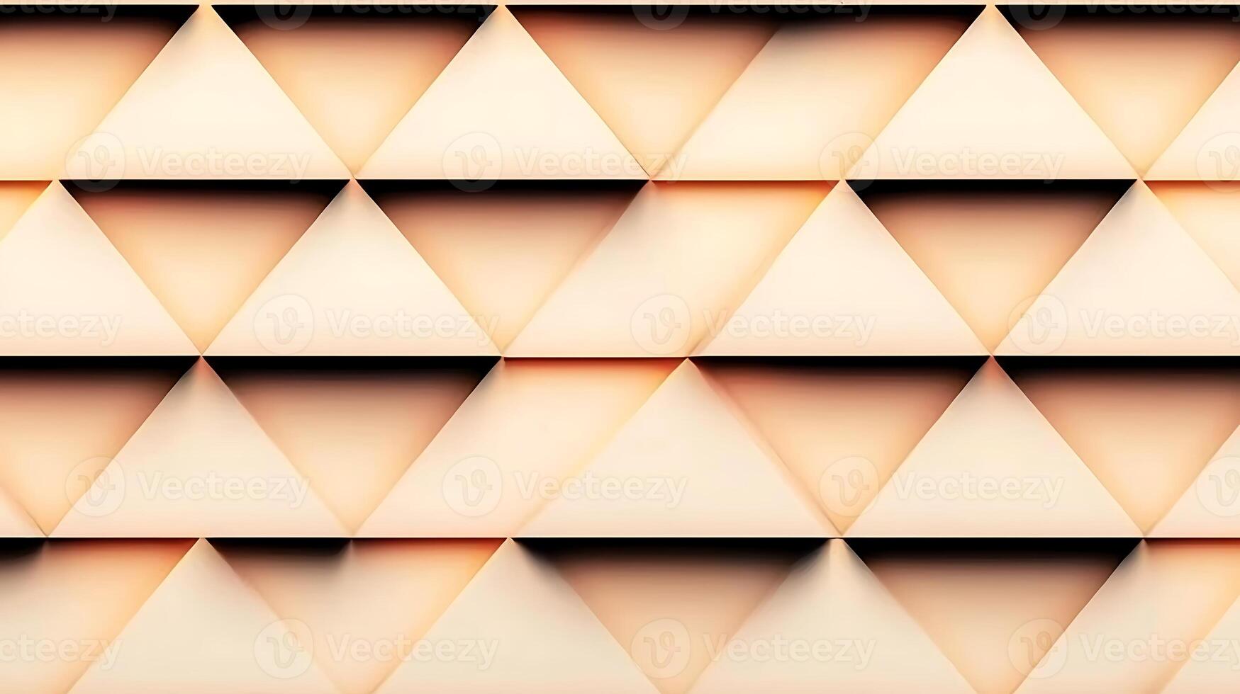 A triangle pattern on a wall with a gold color photo