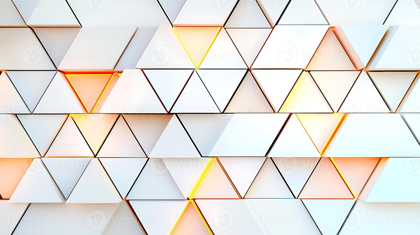 White and orange triangles on a wall photo