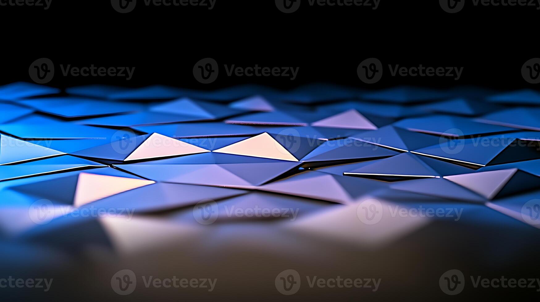 3d abstract background with blue triangles photo