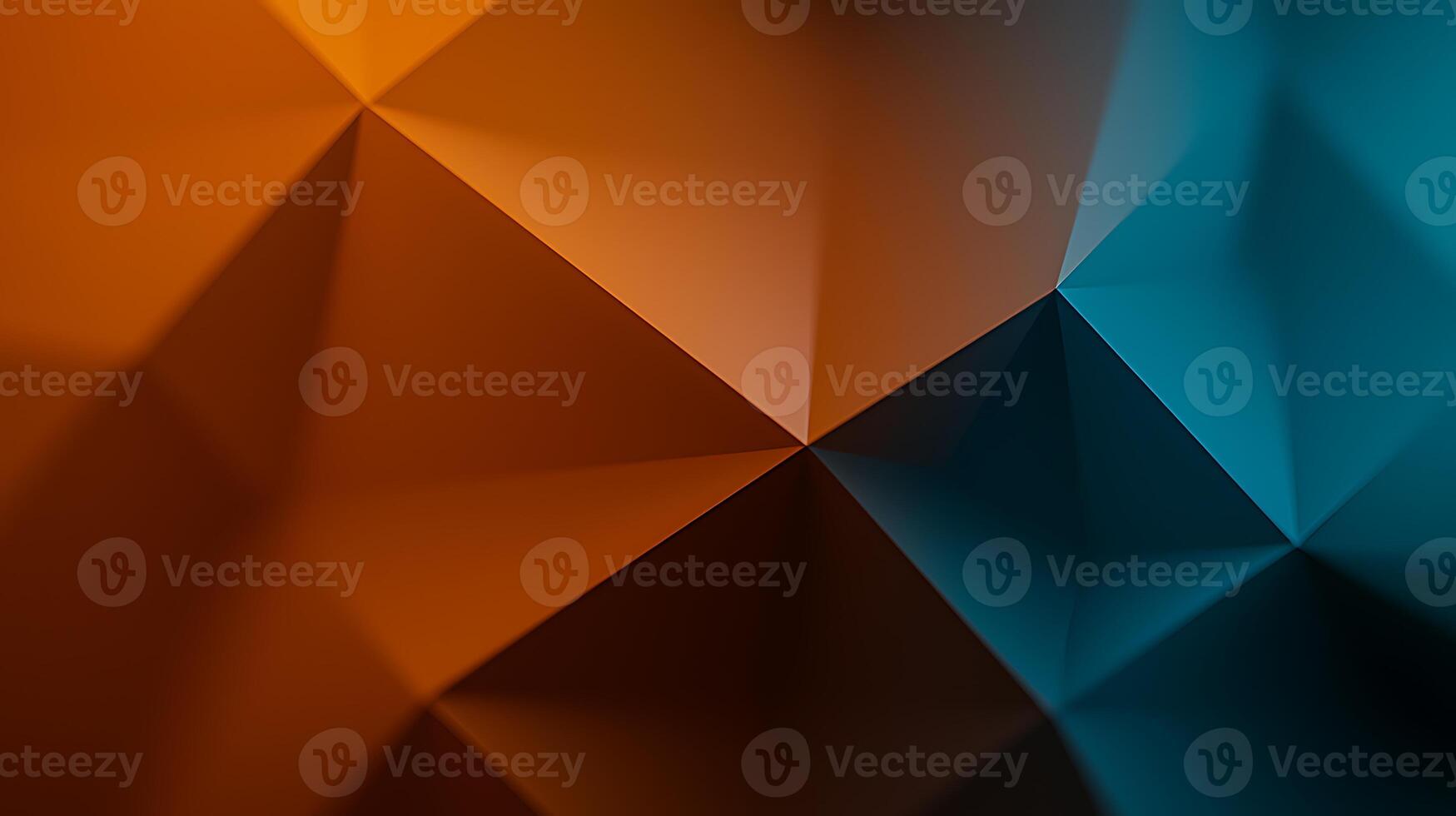 An abstract background with orange and blue triangles photo