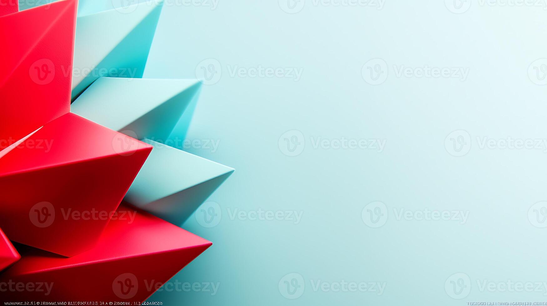 A colorful 3d design of a red and blue paper photo